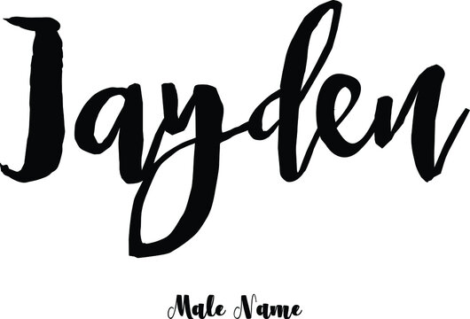 Jayden-Male Name Bold Typography Phrase on White Background