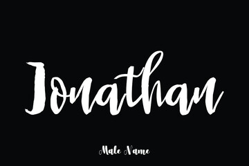 Jonathan-Male Name Bold Brush Calligraphy Phrase on Black Background