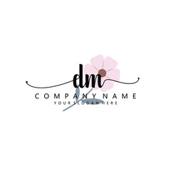 DM Initial handwriting logo template vector

