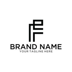 Creative Innovative Initial Font Logo FF brown logo color on white Background.Eps 10