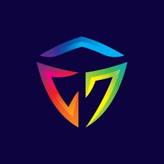 Shield gradient logo design