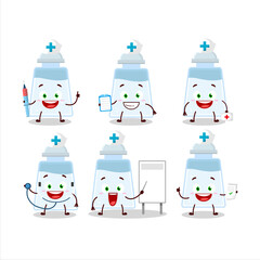 Doctor profession emoticon with salt shaker cartoon character