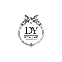 DY Initial handwriting logo template vector
