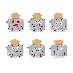 Toast maker cartoon character with nope expression