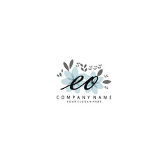 EO Initial handwriting logo template vector
