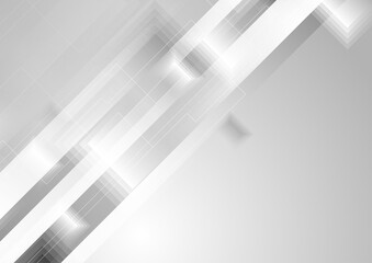 Grey abstract technology geometric background. Minimal vector design