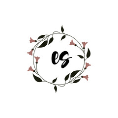 ES Initial handwriting logo template vector
