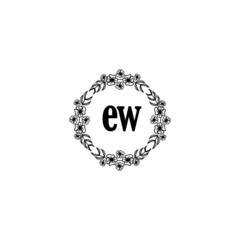 EW Initial handwriting logo template vector
