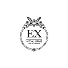 EX Initial handwriting logo template vector
