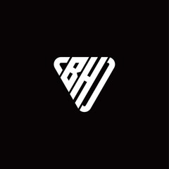 Initial Letter B H Linked Triangle Design Logo