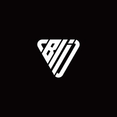 Initial Letter B I Linked Triangle Design Logo