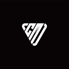 Obraz premium Initial Letter C M Linked Triangle Design Logo