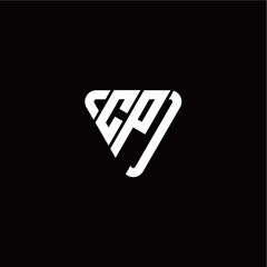 Initial Letter C P Linked Triangle Design Logo