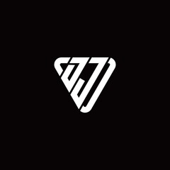 Initial Letter D J Linked Triangle Design Logo