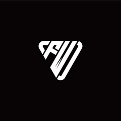 Initial Letter F U Linked Triangle Design Logo