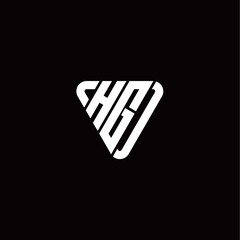 Initial Letter H G Linked Triangle Design Logo