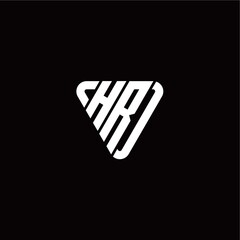 Initial Letter H R Linked Triangle Design Logo