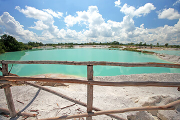 Kaolin lake near Tanjung Pandan on Belitung Island, Indonesia.