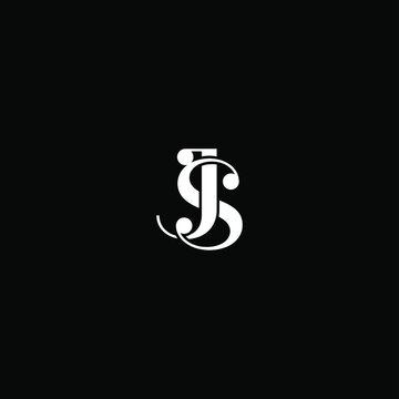 J S letter logo abstract design on black color background. js monogram