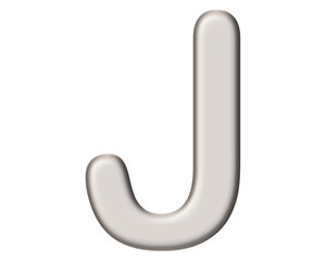 j letter logo, Alphabet White Transparent Abc, 3d illustration	