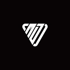 Initial Letter M D Linked Triangle Design Logo