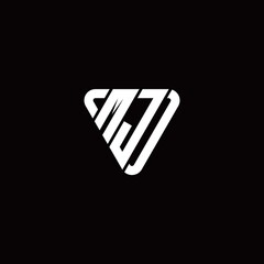 Initial Letter M J Linked Triangle Design Logo