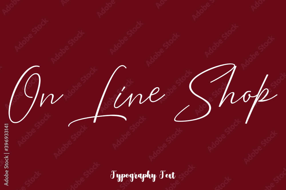 Fototapete on line shop cursive typography phrase white color text on dork red background