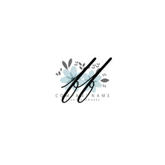 FF Initial handwriting logo template vector
