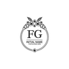 FG Initial handwriting logo template vector
