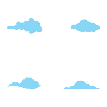 Set Cloud template vector icon illustration design