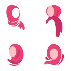 Muslimah logo template. Girl with hijab logo design.