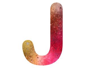 j letter logo, Alphabet Watercolor Abc, 3d illustration	
