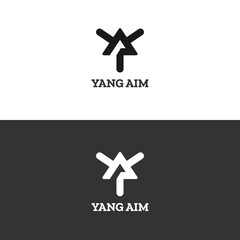 Fototapeta premium A Y Letter Logo Design. Creative Modern AY Letters Icon Illustration.