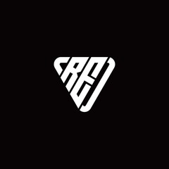 Initial Letter R E Linked Triangle Design Logo