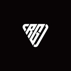 Initial Letter R G Linked Triangle Design Logo