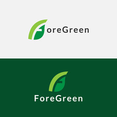 F logo with leaf element