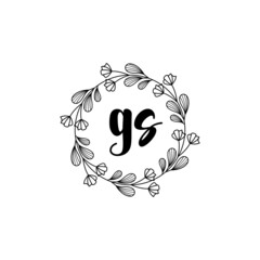 GS Initial handwriting logo template vector
