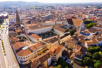 Fototapeta na wymiar Aerial view on the city Agen. France