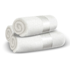 realistic vector white spa rolled towels isolated.