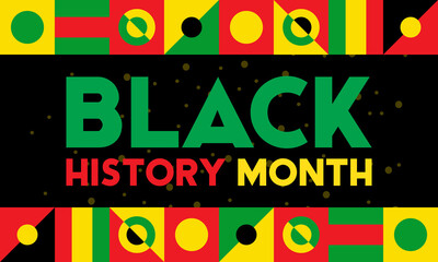 Black History Month. Celebrated annually in February in the USA and Canada, October in Great Britain . Background, poster, greeting card, banner design. 