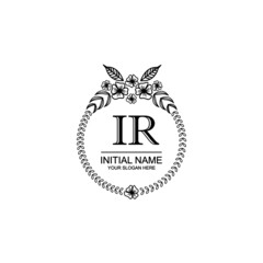 IR Initial handwriting logo template vector
