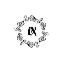 IX Initial handwriting logo template vector
