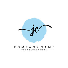 JC Initial handwriting logo template vector
