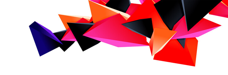 Triangle mosaic abstract background, 3d triangular low poly shapes. Geometric vector illustration for covers, banners, flyers and posters and other