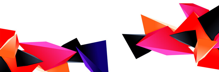 Triangle mosaic abstract background, 3d triangular low poly shapes. Geometric vector illustration for covers, banners, flyers and posters and other