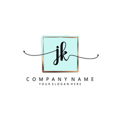 JK Initial handwriting logo template vector
