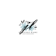 JL Initial handwriting logo template vector
