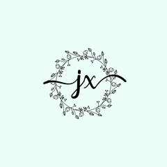 JX Initial handwriting logo template vector
