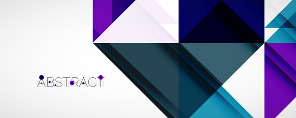 Fototapeta premium Geometric abstract background. Techno color triangle shapes. Vector illustration for covers, banners, flyers and posters and other designs