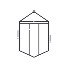 National flag icon, linear isolated illustration, thin line vector, web design sign, outline concept symbol with editable stroke on white background.